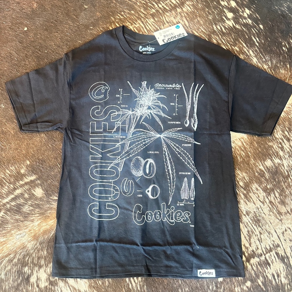 Cookies Cannabis Graphic T-Shirt Black White Print Streetwear